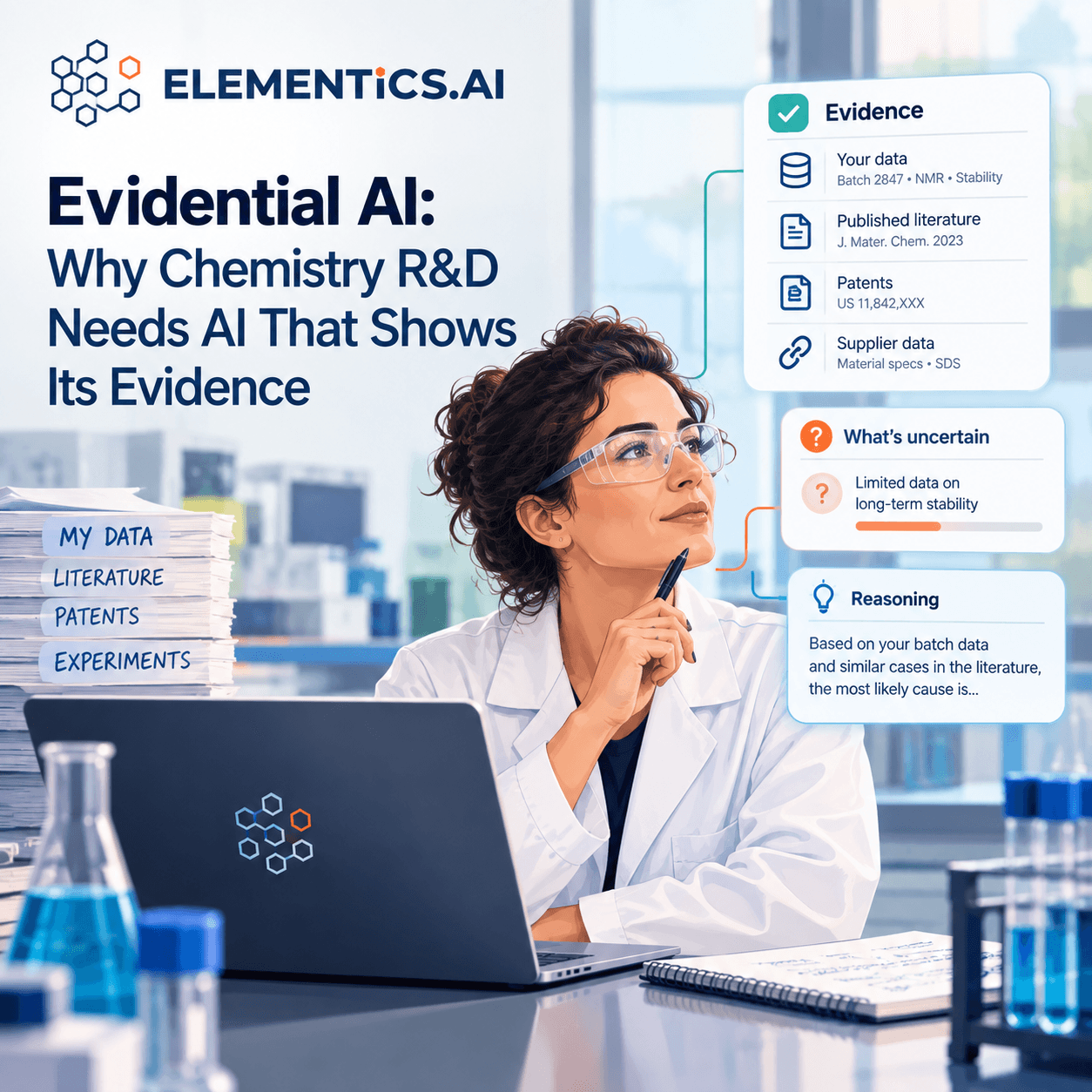 Evidential AI: AI That Shows Its Evidence in Chemistry R&D